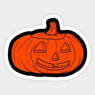 Spooky Pumpkin Orange Silhouette Design Sticker